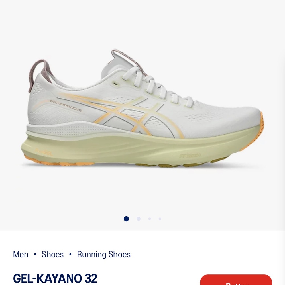 ASICS GEL-KAYANO 32 White and Cream Athletic Shoes size 9.5